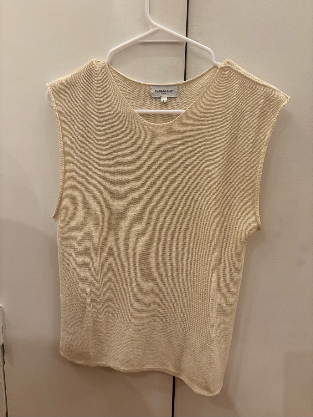 Cream Knit Sleeveless Tank Top